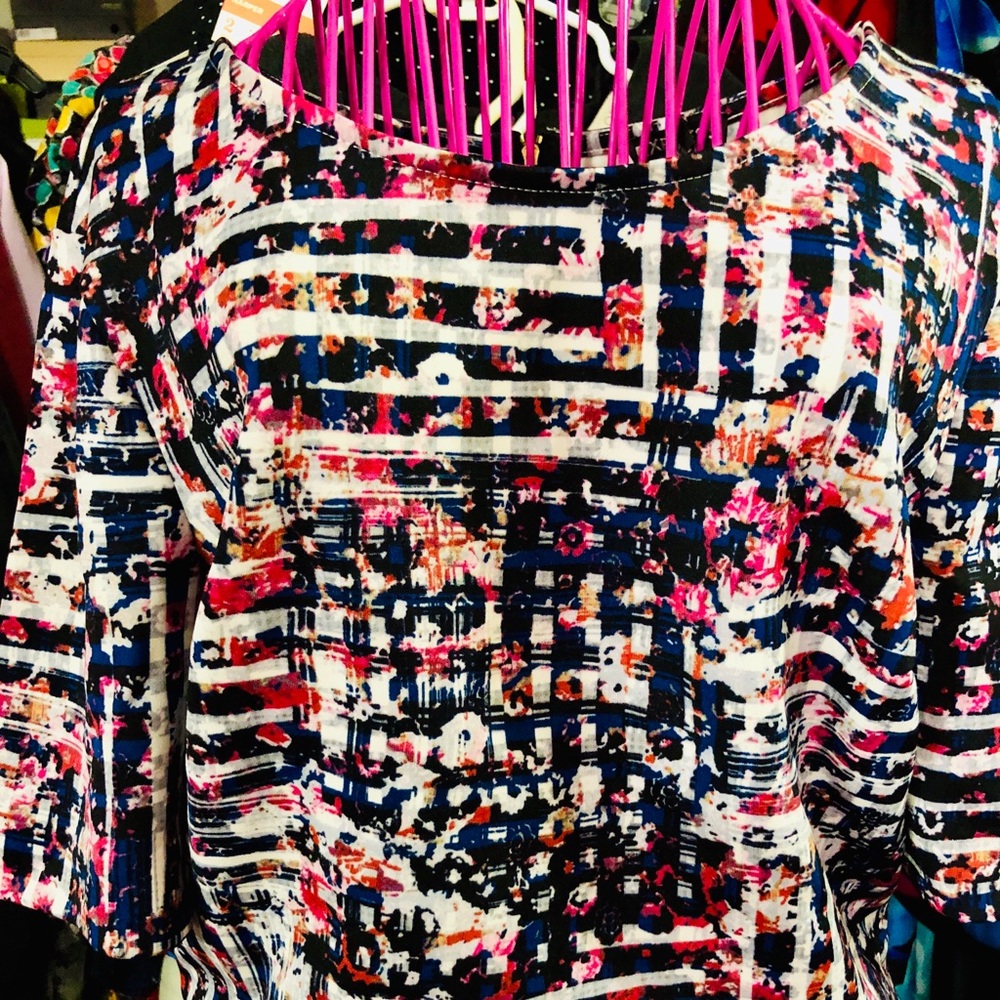 NWT Express crop top striped floral M